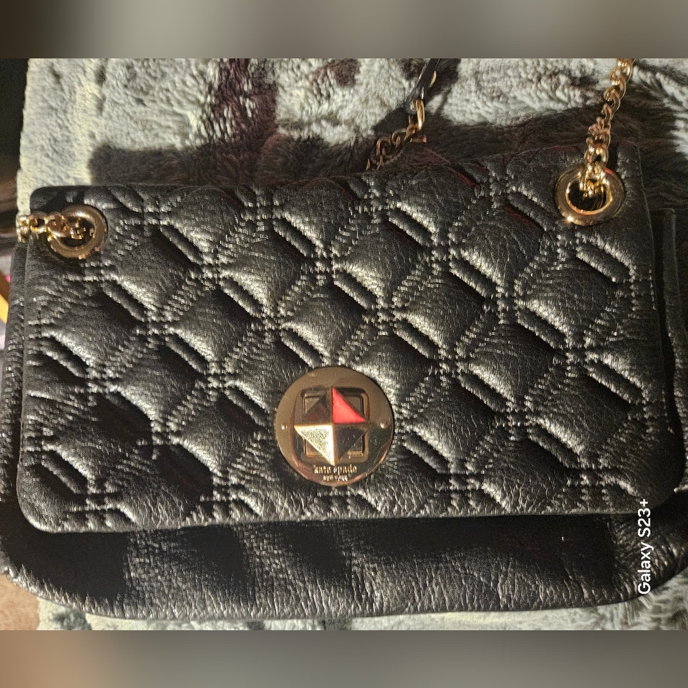 Vintage Kate Spade Black Quilted Shoulder Bag